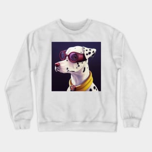 Dalmatian wearing aviator glasses Crewneck Sweatshirt